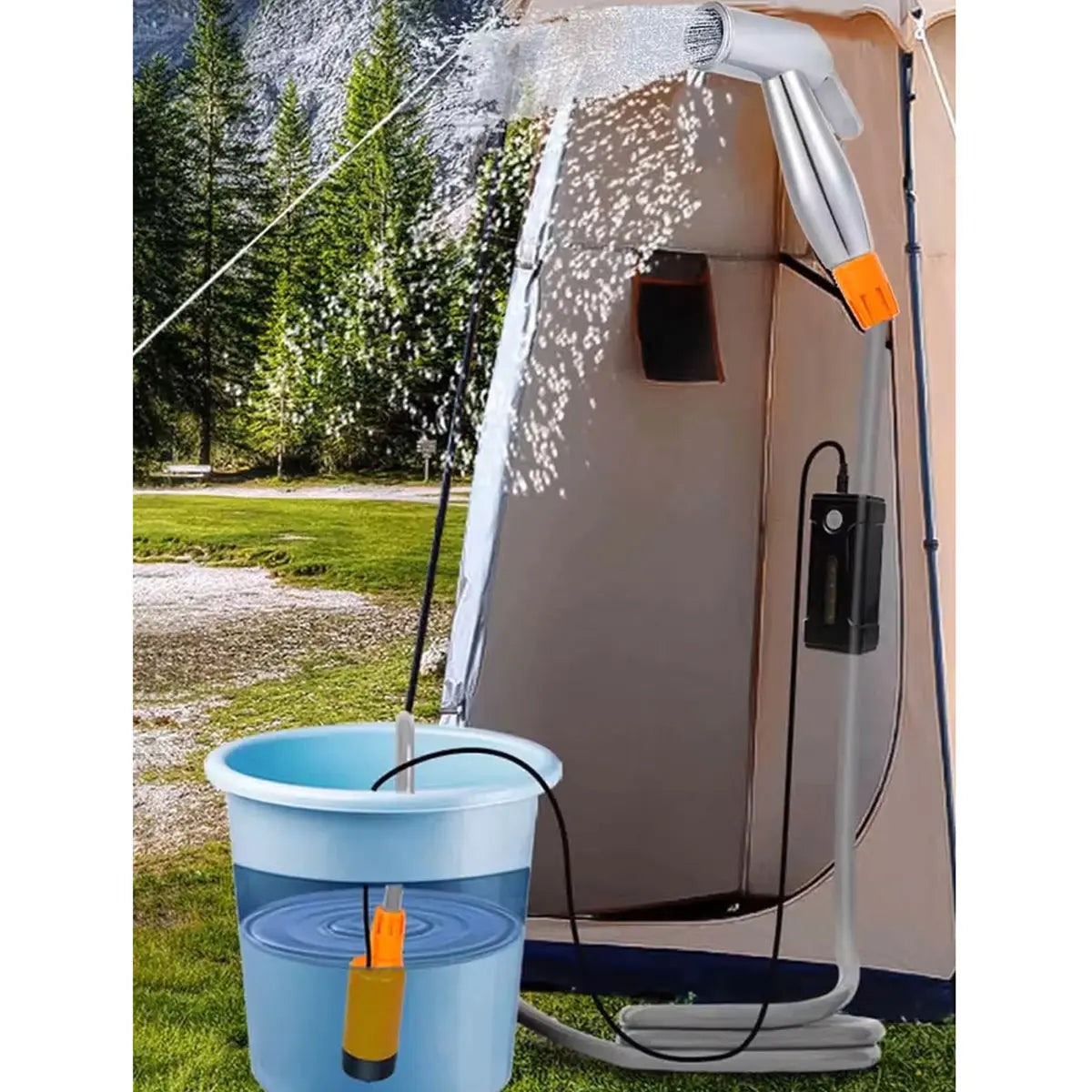 Portable Electric Camping Shower Pump AquaBathroom